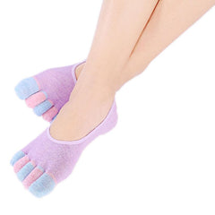 2017 Womens 5-Toe Colorful Yoga Gym Non Slip Soft Ventilation Massage Toe Socks sport socks