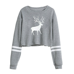 new  Casual Long Sleeve O Neck Deer Print