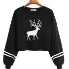 new  Casual Long Sleeve O Neck Deer Print