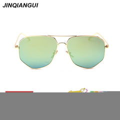 JINQIANGUI Sunglasses Men Pilot Titanium Frame Sun Glasses Black Color