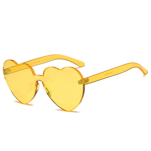 Women Fashion Heart-shaped Shades Sunglasses Integrated UV Candy Colored Glasses