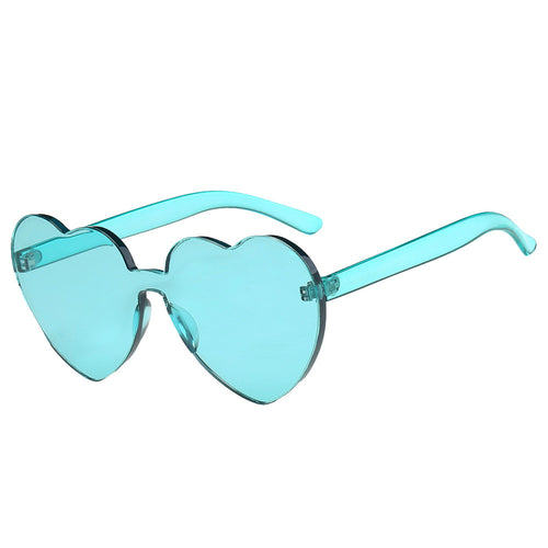 Women Fashion Heart-shaped Shades Sunglasses Integrated UV Candy Colored Glasses