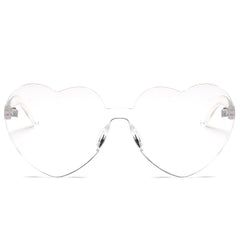 Women Fashion Heart-shaped Shades Sunglasses Integrated UV Candy Colored Glasses