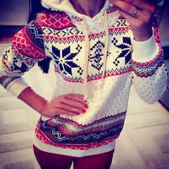 Spring Girls Printed Pullover Hoodies Sweatshirts Jumper Women Casual Long Sleeve Hooded Tops