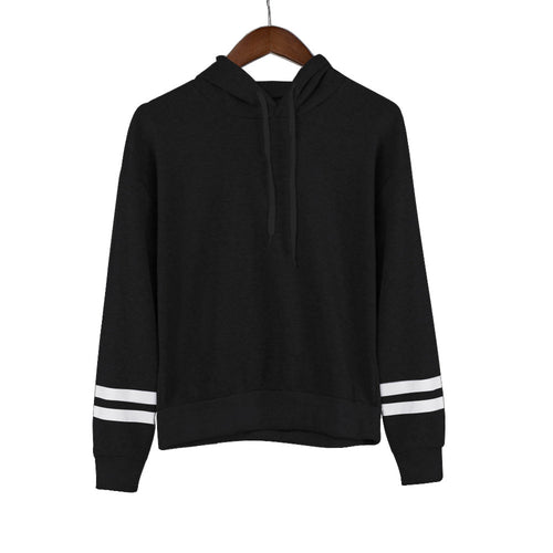 Spring Women's Long Sleeve Hoodie Sweatshirt Black Classic Pullover Hoodies Tops Hooded Jumper Blouse for Women