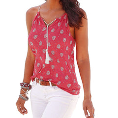 Women Summer Print Sleeveless Vest