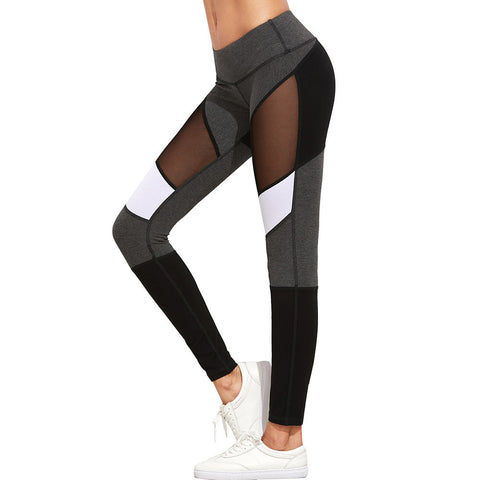 Women Yoga Net Yarn Leggings Running Joggings Trousers Quick-dry Pants