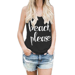 Crop Tops Vest Print