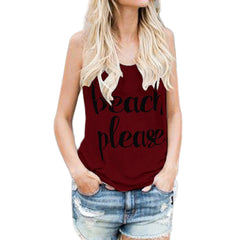 Crop Tops Vest Print