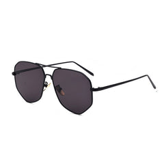 JINQIANGUI Sunglasses Men Pilot Titanium Frame Sun Glasses Black Color