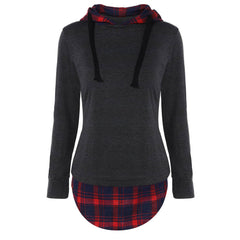 Women Casual Hoodies Sweatshirts Mujer plaid Long Sleeve Pullovers